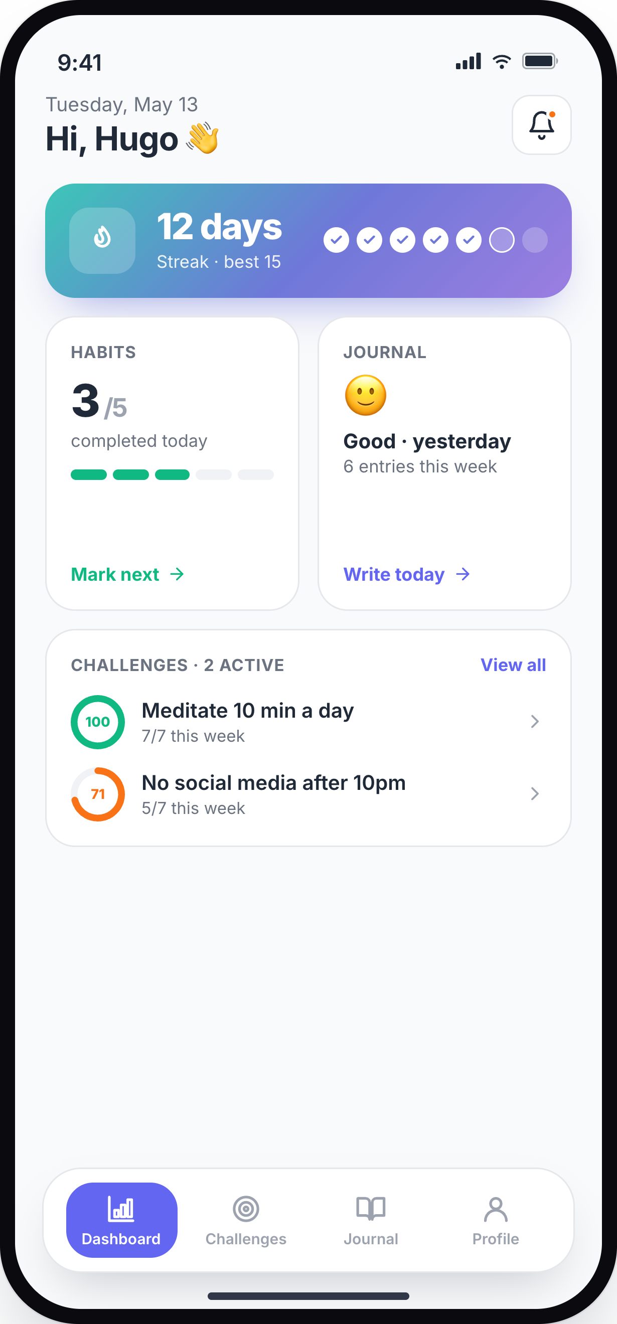 Bloomr dashboard